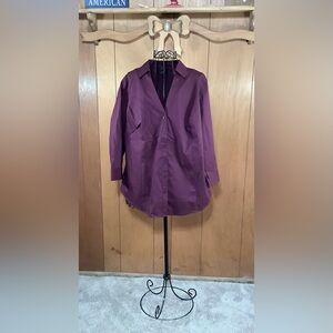 Worthington Women's Button Down Shirt - Deep Burgundy